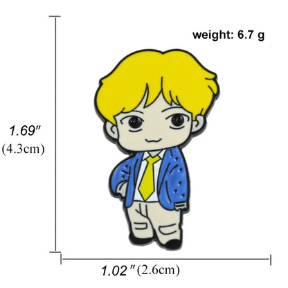 BTS Cartoon Character Pins