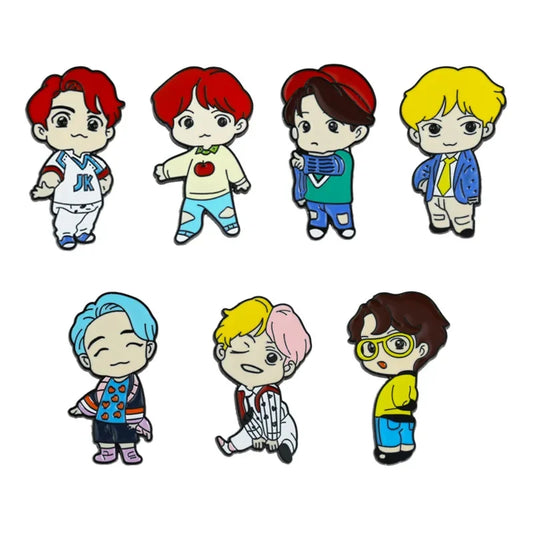 BTS Cartoon Character Pins
