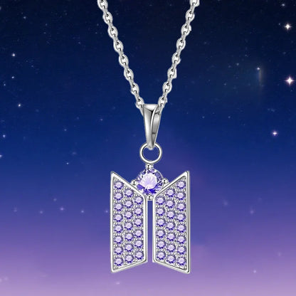 BTS Logo Diamond Necklace & Earrings 💎
