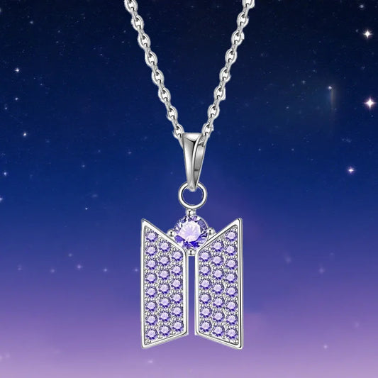 BTS Logo Diamond Necklace & Earrings 💎