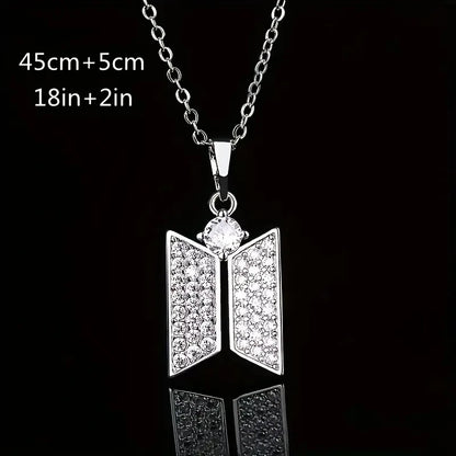 BTS Logo Diamond Necklace & Earrings 💎