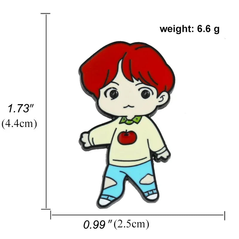BTS Cartoon Character Pins