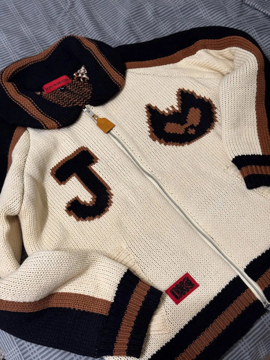 J-Hope “Hope On The Stage” Beige Cowichan Zipper Sweater