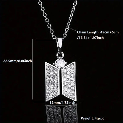 BTS Logo Diamond Necklace & Earrings 💎