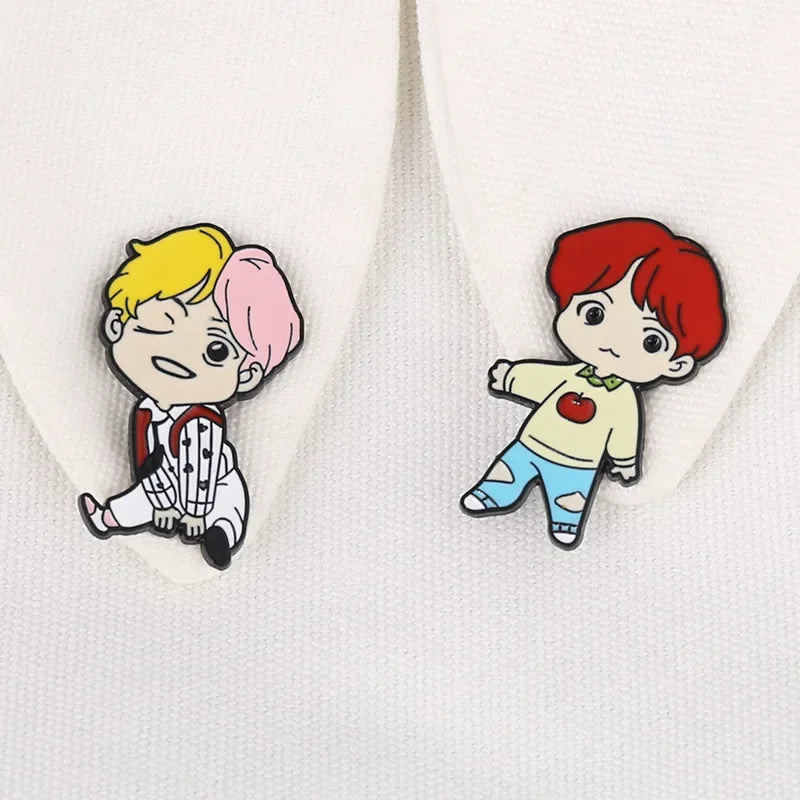 BTS Cartoon Character Pins