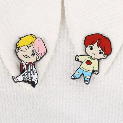 BTS Cartoon Character Pins