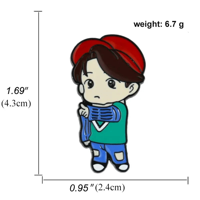 BTS Cartoon Character Pins