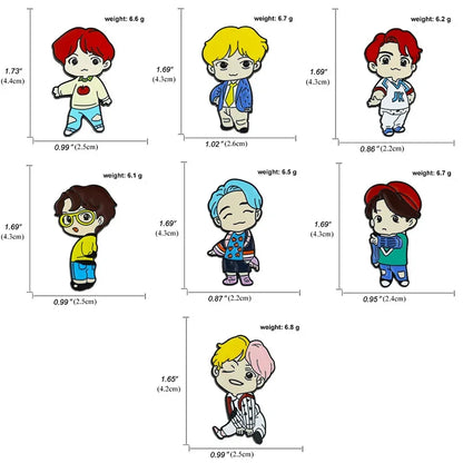 BTS Cartoon Character Pins