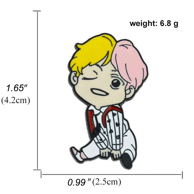 BTS Cartoon Character Pins