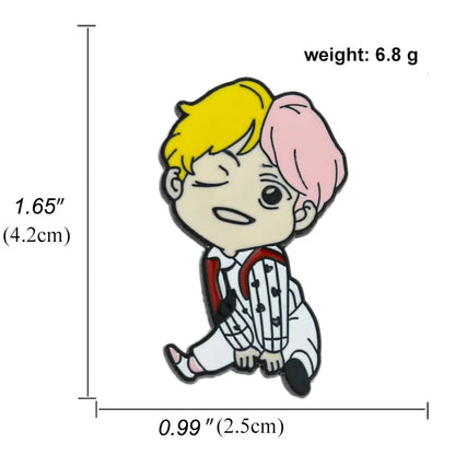 BTS Cartoon Character Pins