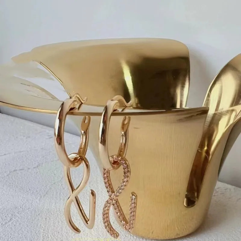 JUNGKOOK Logo Golden Earrings